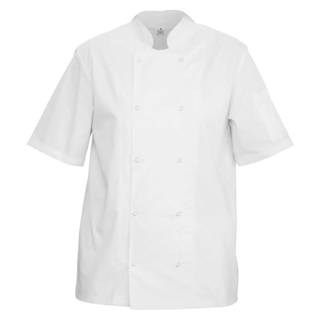 Bluza kucharska biała na napy elastyczna krótki rękaw roz.3XL